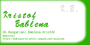 kristof bablena business card
