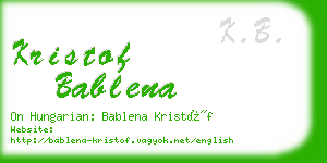 kristof bablena business card